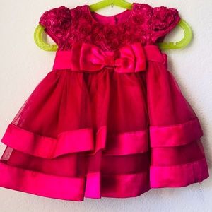 BabyGirls Kids Bowknot Net Dress Pageant 9-12 M